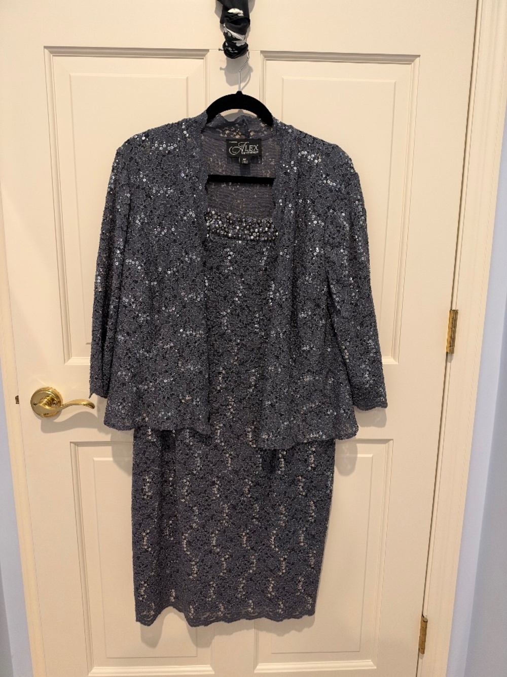 Alex Evenings Sequined Lace Dress & Jacket Set – 16P